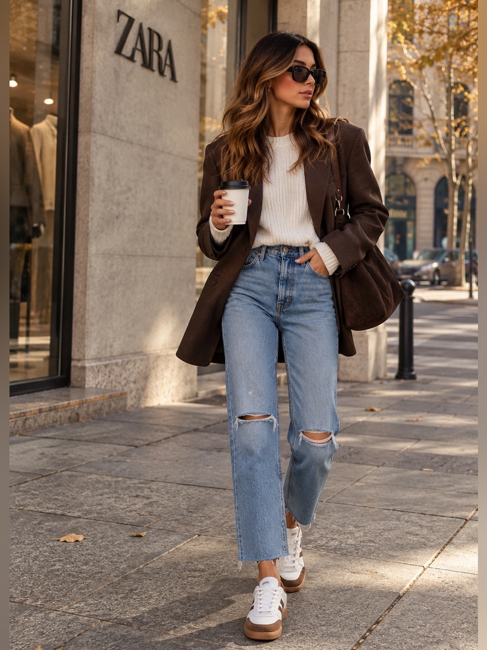Zara Straight Leg Cropped Distressed Jeans Light Wash US 6 EUR 38